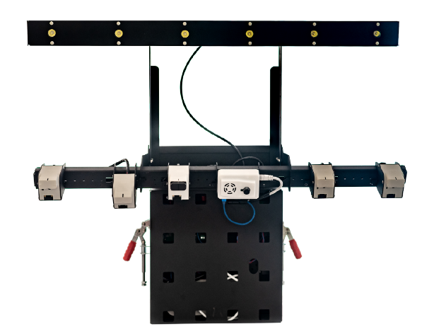 DroneScan Buffalo forklift-mounted scanning payload — the frame that carries the scanning array onto the forklift tines